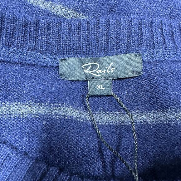 Rails NWT Watkins Navy Charcoal Striped Wool Blend Long Sleeve Sweater Size XL - Picture 5 of 12